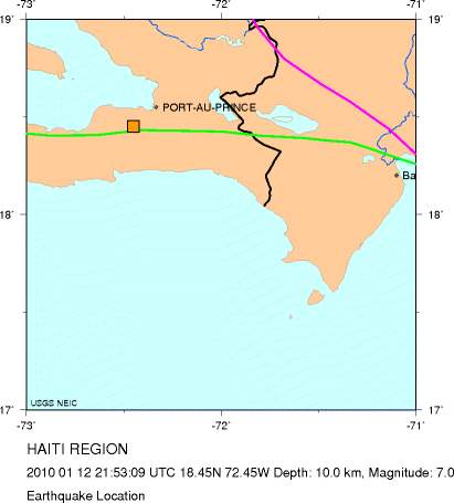 Map Of Haiti Earthquake Epicenter. 2010 quake, epicenter is